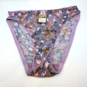 VTG NWT 90s Sheer High Rise Lace Pink Panties Underwear Small Eva Cervantes